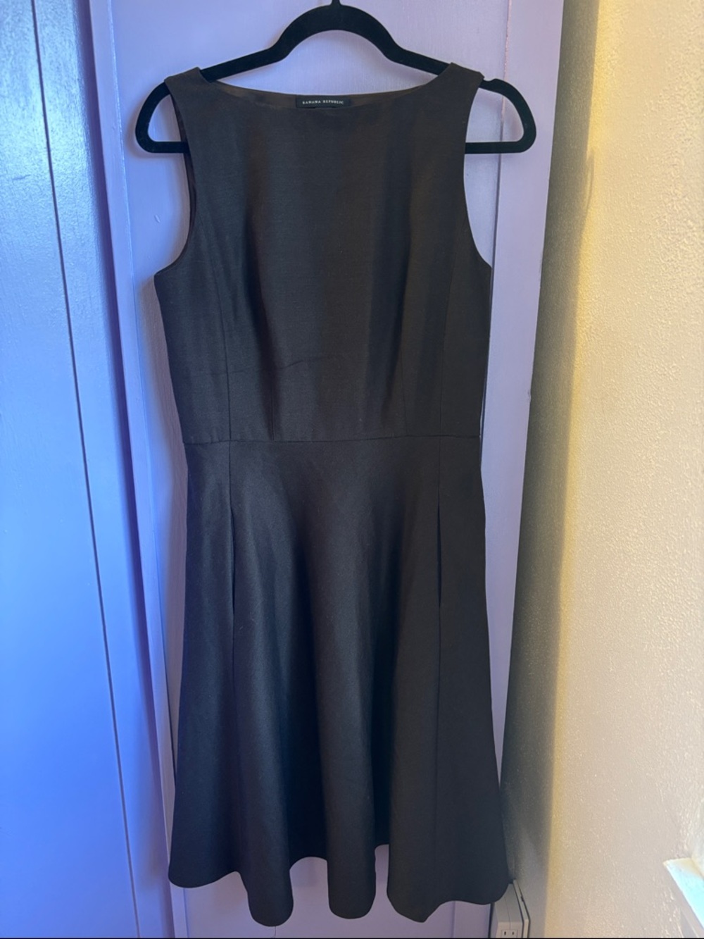 Banana Republic Brown Wool Blend  Sleeveless Fit Flare Midi Dress A-Line pockets